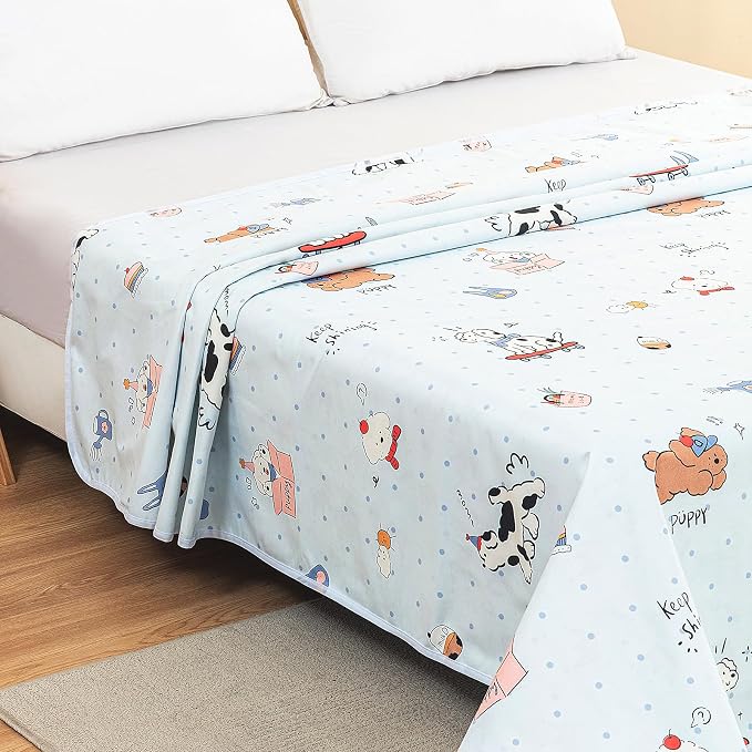 WenBags Waterproof Dog Bed Cover 60 * 80 Inches Throw Size,Pet Hair Resistant Reversible Couch Cover Mattress Protector,Leakproof Bed Liner/Sheet/Blanket for Adults Elderly Pets,Cute Dogs - Image 5
