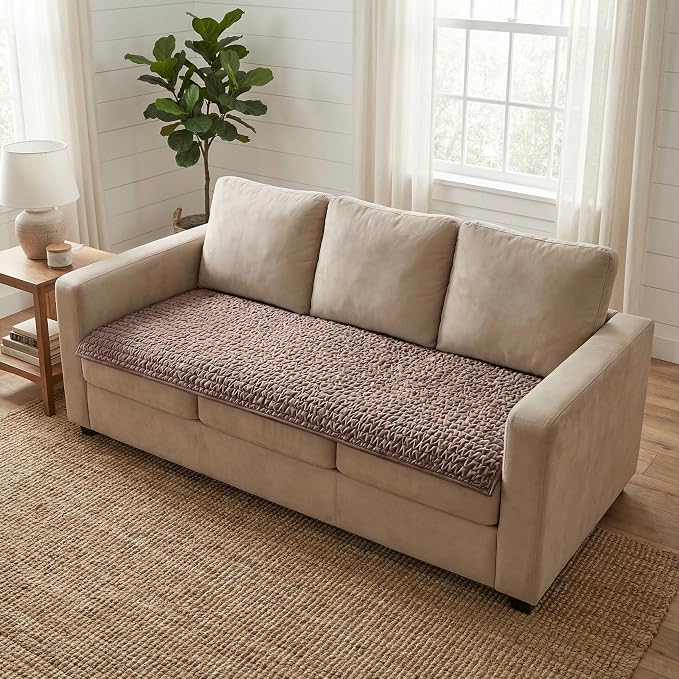 PAULATO BY GA.I.CO. Waterproof Blanket – 24x67” Changing Absorbent Pad for Incontinence – Machine Washable Stain-Resistant Protector for Couch Sofa or Bed – Reusable Waterproof Cover - Soft Taupe - Image 2