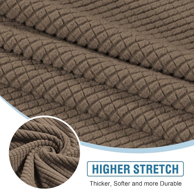 H.VERSAILTEX Sectional Couch Covers 1 Piece Chaise Slipcover L Shape Separate Cushion Couch Cover for Both Left/Right Sectional Couch (Seat Only: 1 Chaises, Macchiato) - Image 5