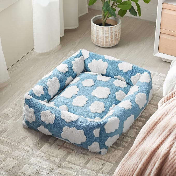 JOEJOY Large Dog Beds Large Sized Dog, Rectangle Washable Orthopedic Pet Bed with Removable Zipper Cover, Cute Soft Calming Puppy Pet Bed with Jacquard Shaggy Plush & Non Skid Bottom - Image 8