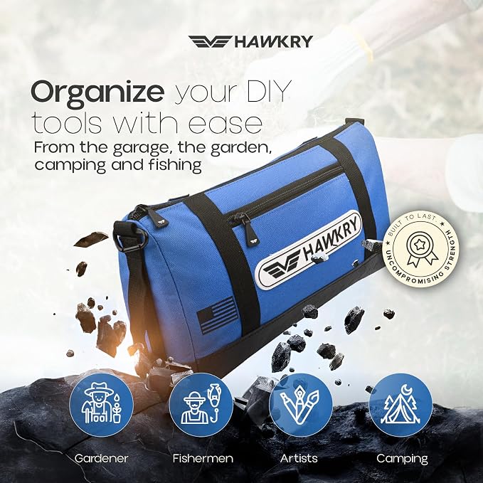HAWKRY Oxford Waterproof Tool Bag – Small Tool Bag and Tool Pouch, Fishing Bag, Travel Pouch, Compact, Durable Small Travel Bag, Multipurpose Tool Bags for Men for Work, Fishing and Travel - Image 8