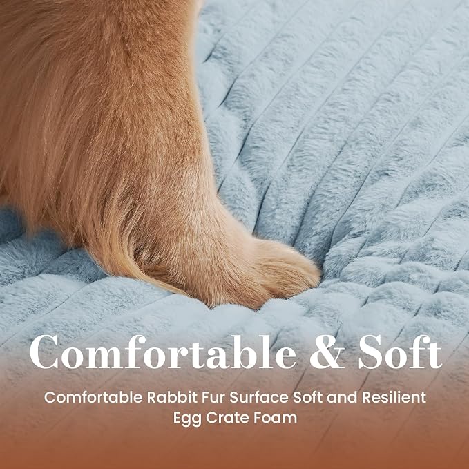 Extra Large Dog Bed Orthopedic Foam with Waterproof Lining | Egg crate foam for joint support. Soft plush surface. Non-slip bottom. Removable & machine washable cover. OEKO-TEX certified - Image 4