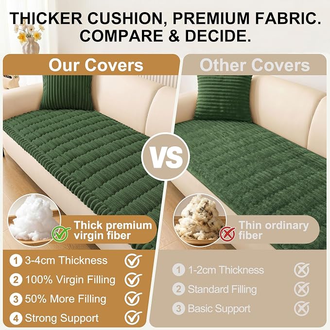 Smiry Couch Cover for Dogs, Non Slip Washable Sofa Protector for Pets | Soft Furniture Cover for Leather & Fabric Couches, Cozy Protect Against Fur, Dirt & Messes, Pet Friendly, 27.6"x82.7" - Image 4