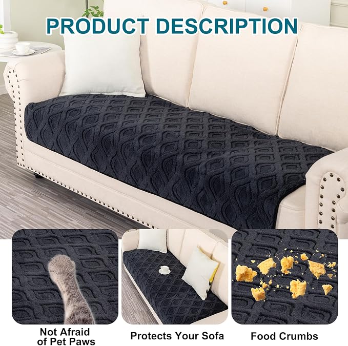 KRFOONN Couch Cover for Dogs Non Slip Washable Plush Sofa Protector, 03 - Image 4