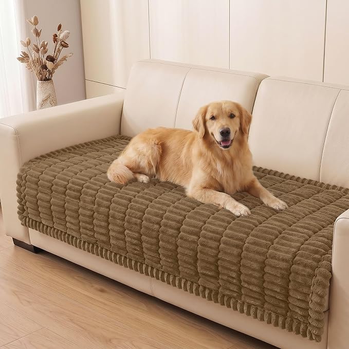 Smiry Couch Cover for Dogs, Non Slip Washable Sofa Protector for Pets | Soft Furniture Cover for Leather & Fabric Couches, Cozy Protect Against Fur, Dirt & Messes, Pet Friendly, 35.4"x63" by Smiry