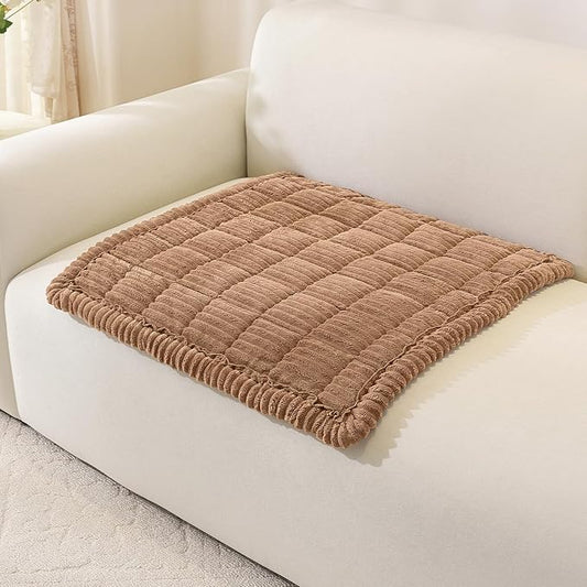 OstepDecor Couch Cover for Dogs, Washable Non Slip Sofa Cover for Pets, Soft Couch Covers for Sofa, Loveseat and Sectional, Furniture Protector Against Pet Hair & Scratches (27.6" x 27.6", Brown) by OstepDecor