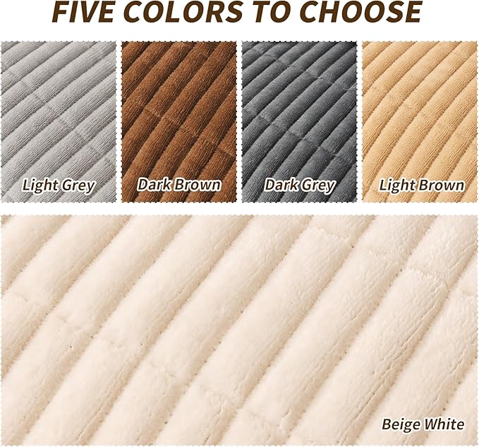 Couch Covers for Dogs, Velvet Dog Couch Cover, Pet Couchs Covers for 3-4 Seater, Couchs Protector for Dogs, Sofa Cover for Pets Washable(1PC, Beige White, 27.6"×94.5", 3-4 Seater) - Image 4