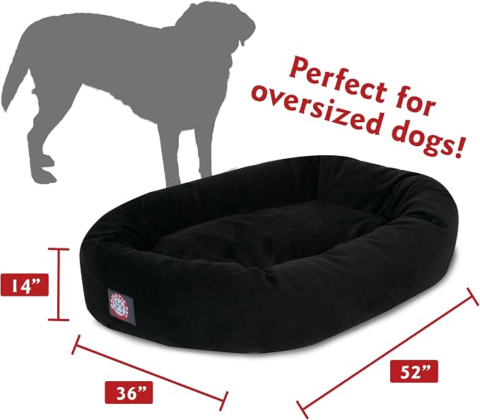 Majestic Pet Villa 40 Inch Shredded Memory Foam Dog Bed for Large Sized Dog 40x29x9 Inch–Orthopedic Pet Bed with Removable Washable Cover-Washable Large Puppy Mat with Head Support-Aubergine - Image 3