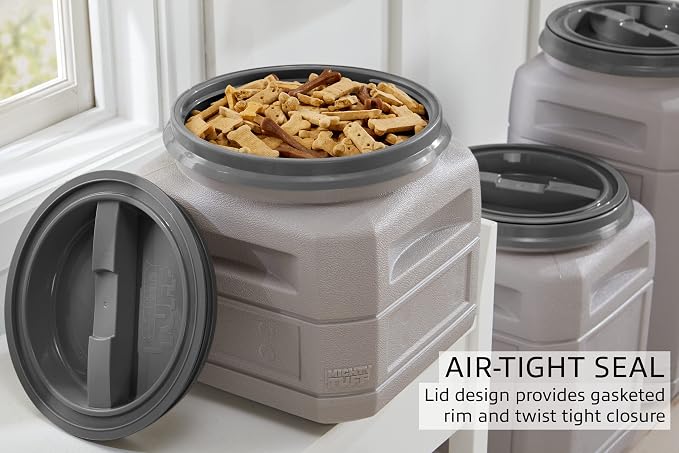 Mighty Tuff Airtight Dog Food Storage Container – 6 Gal, up to 24 lb Capacity – Cat and Dog Food Container with Twist Lid & Handles – BPA-Free, Made in USA - Image 4