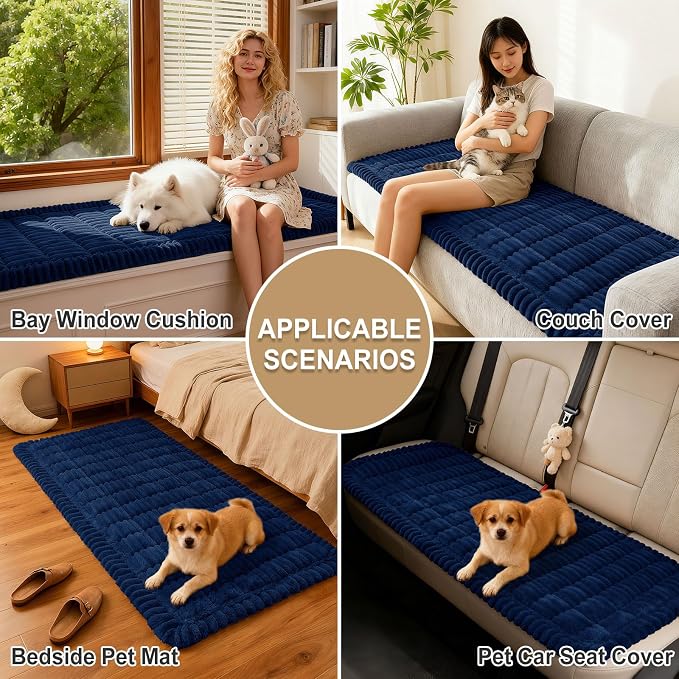 hyha Couch Cover for Dogs, Washable Non Slip Plush Flannel Sofa Protector | Thick Flannel, Silicone Anti-Slip Backing, Pet Hair & Scratch Protection, Fits Sofa & Loveseat (27.6" x 82.7") - Image 4