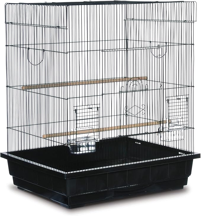 Prevue Pet Products Square Top Parakeet Cage, Black 25.0" L x 21.0" W x 29.5" H by PrevuePetProducts