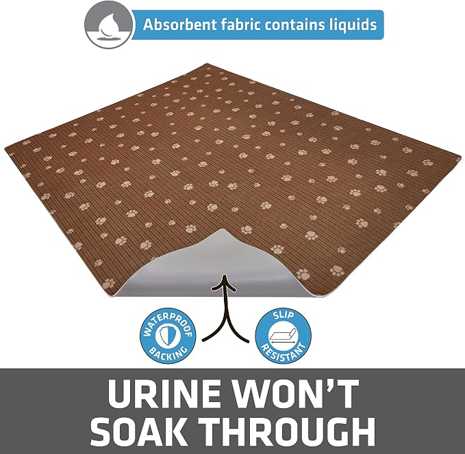Drymate Cat Litter Box Mat, Litter Trapping Mat, Brown, 28x36 XL | Waterproof, Urine-Proof, Absorbent, Machine Washable, Soft on Paws, Contains Mess, Protects Floors, Kitten Supplies, USA Made - Image 3