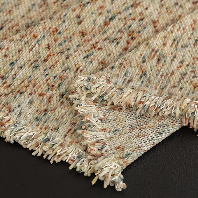 ROOMLIFE Boho Beige Couch Cover for Dogs, Washable Non Slip Furniture Protector Couch Sofa Covers for 3 Cushion Couch, Soft Chenille Couch Cover Throw Blanket with Tassels 71''X150'' - Image 3