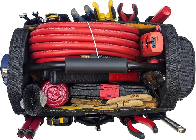 Cat 17-Inch Pro Tool Tote, Open Top Tool Bag, 15 Pockets for Tool Storage and Organization, Premium 1680D Polyester Weave, Steel Handle and Removable Shoulder Strap - 240046 - Image 6