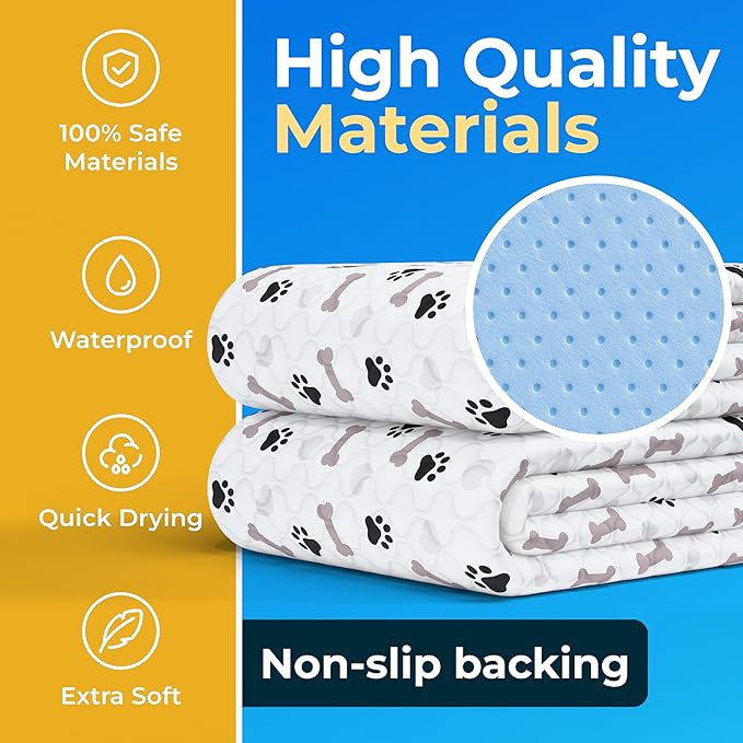 GREEN LIFESTYLE Washable Pee Pads for Dogs - Waterproof Reusable Puppy Pads with Anti-Slip Backing, Pet Training Pad for Puppy Playpen, Crate, Whelping Box, Potty Training (Pack of 4 - 30x34) - Image 6