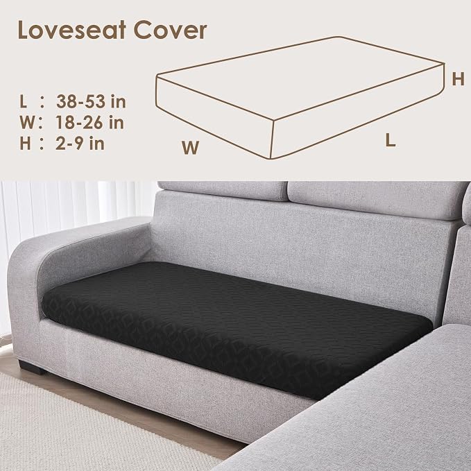 Genina Waterproof Couch Cushion Covers for Pets Washable Sofa Seat Covers | Non Slip,Stretch Jacquard Fabric,Pet Hair & Scratch Protection,Easy Installation,Furniture Protector,Loveseat Cover - Image 2