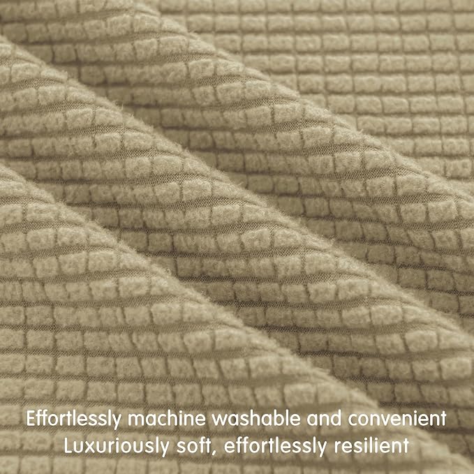 Hokway Couch Cushion Covers Stretch Cushion Covers Sofa Seat Cushion Slipcover Cushion Protector(Sand, Large) - Image 7