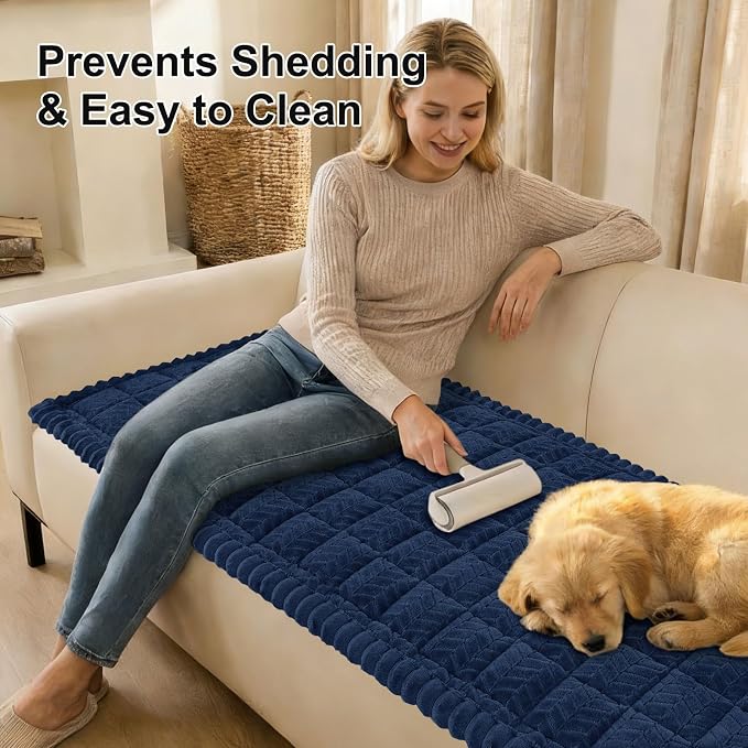 Smiry Couch Cover for Dogs, Non Slip Fuzzy Pet Sofa Covers Washable | Sofa Slipcovers for 3 Cushion Couch, Soft Thick Furniture Protector for Cats Dogs, Against Fur, Dirt, Scratch (27.6"x82.7") - Image 3