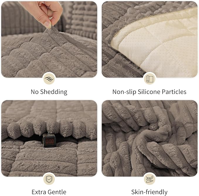 Couch Cover for Dogs,Washable Non-Slip Pet Friendly Sofa Protector | Thick Flannel Sofa Cover,Nonslip, Washable,Anti-Pilling,Pet Friendly,for Dogs & Cats,Cozy Protect Against Fur,27.6" x 27.6" - Image 5