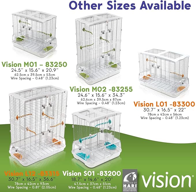 Vision M02 Wire Bird Cage, Bird Home for Parakeets, Finches and Canaries | Tall Medium - Image 7