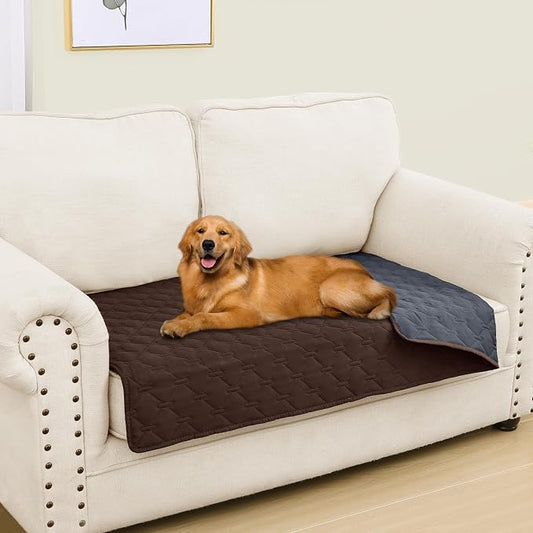 Smiry Waterproof Dog Bed Cover Blanket, Reversible Pet Blanket | Soft Reversible, Washable Leakproof Cats Dogs Couch Cover for Sofa, Couch, Furniture (30x53 Inch) by Smiry