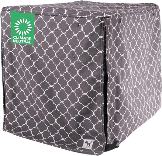 Molly Mutt Clark Gable Dog Crate Cover, 100% Cotton Canvas Cover with 2 Roll-Up Panels, Ideal for Dog or Cat Crate, Durable, Washable, and Free of Harmful Chemicals, 24" x 18" x 21" by MollyMutt