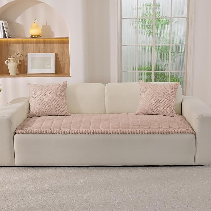 Couch Cover for Dogs,Washable Non-Slip Pet Friendly Sofa Protector | Thick Flannel Sofa Cover,Nonslip, Washable,Anti-Pilling,Pet Friendly,for Dogs & Cats,Cozy Protect Against Fur,27.6" x 27.6" - Image 2