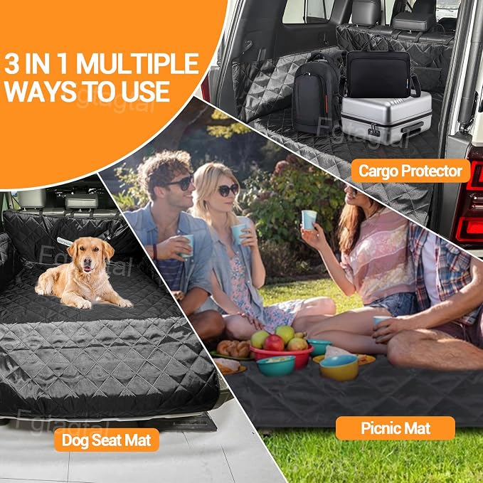 Cargo Liner for Dogs Compatible with Toyota Land Cruiser 250 Prado 2024-2026, Pet Dog Trunk Cargo Liner, Waterproof Anti-Dirty Pet Cargo Cover Dog Seat Mat, with Bumper Flap Protector (Black) - Image 3