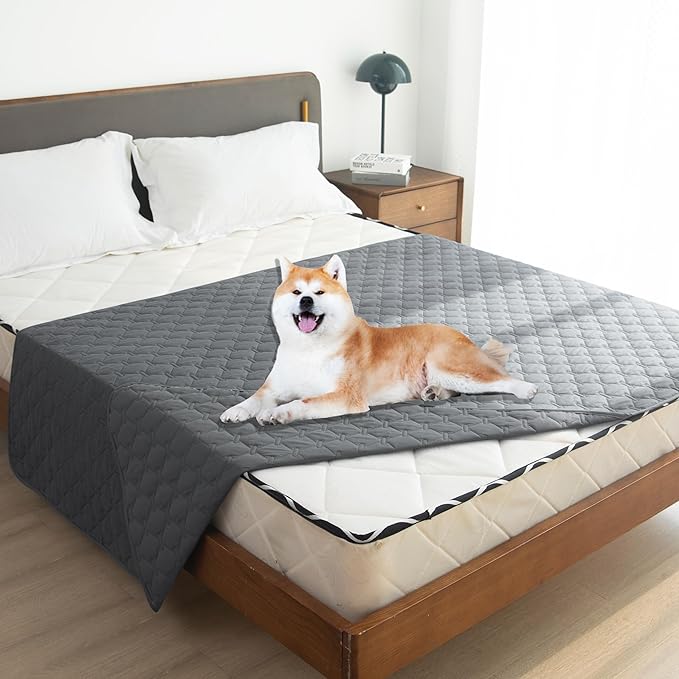 gogobunny 3X Stronger Waterproof Pet Blanket, Scratch Proof Furniture Protector for Dogs Cats, Reversible Cover 82x120 Inch, Dark Grey - Image 5