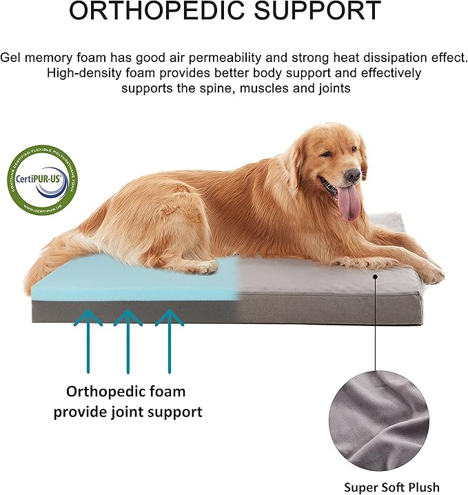Orthopedic Memory Foam Dog Bed, Cooling Dog Beds for Medium Dogs -Waterproof Pet Bed for Crate with Removable Washable Cover, M(29inch,45Lbs) - Image 2