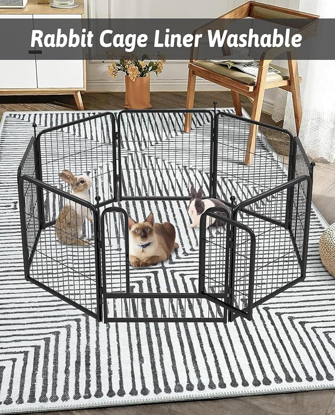 BNOSDM 91" X 63" Washable Bunny Cage Liners Large Rug for Rabbits Large Non Slip Pad for Bunnies Resuable Rabbit Liner for Chinchillas Cats Guinea Pigs Ferrets Dogs - Image 7