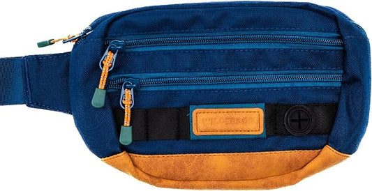 Wilderdog Utility Fanny Pack stores Treats, Balls, Keys in 3 Pockets with adjustable strap and Poop Bag dispenser (Pacific Blue) by WILDERDOG