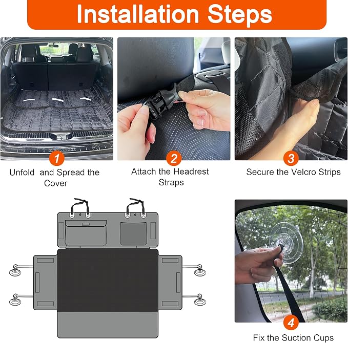 Reliadura Cargo Liner for SUVs, Waterproof Trunk Cover with Bumper Flap | Non-Slip Dog Seat Cover For SUVs/Cars/Vans; Large Black Cargo Mat with Side Flaps Protects from Scratches, Pet Hair and Dirt. - Image 6