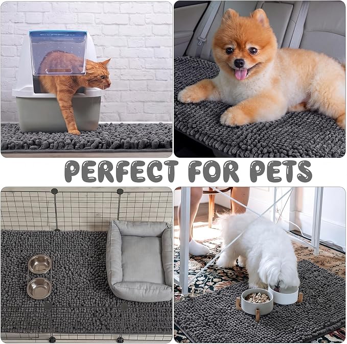 Amylove 4 Pcs Guinea Pig Cage Liner 12 x 12 Inch Washable Shaggy Chenille Pee Pads Pet Dog Cat Bedding Training Mat Reusable for Small Animals Puppy Bunny Hamster Chinchilla - Image 7