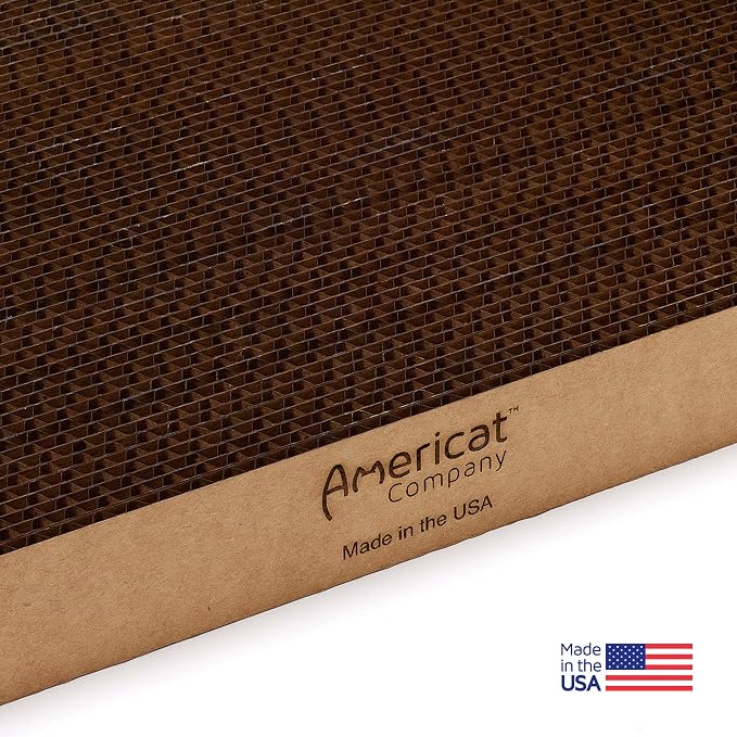 Cat Scratcher by Americat – Made in USA Cardboard Scratching Pad & Lounger – X Large, 2-Sided, Heavy, No-Shedding, Long-Lasting (Rectangle) - Image 5
