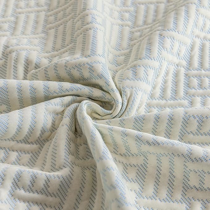 STACYPIK Summer Cooling Ice Silk Sofa Cover, Couch Cover for Sectional, Breathable Ice Silk Sofa Slipcovers for 3 Cushion Couch, Texture L Shape Protector Blanket for Pet & Hot Sleepers, Blue-71X134IN - Image 5