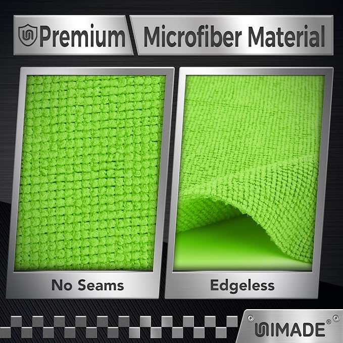 UNIMADE Microfiber Cleaning Cloth, 800PK Commercial Grade Work Rags | Microfiber Towels for Cars Cleaning Rags Bulk Detailing Cloth for Automotive Bar Mechanic Garage, 11.5"x11.5", Multicolor - Image 3