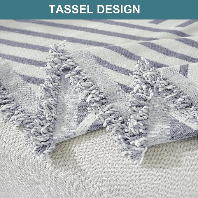 Couch Cover for Sofa, Boho Sofa Cover Washable Couch Cover for Dogs, Pet Sofa Cover for 2-Cushion Couches with Tassel Furniture Protector Cover,71" x 102",Light Gray-Line - Image 5