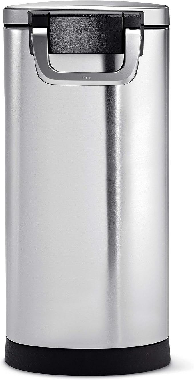simplehuman Large Pet Food Storage Container, Holds 30-35 lb / 14-16 kg of Dry Dog Food, Cat Food, or Bird Seed, Airtight Lock-Tight Lid with Magnetic Scoop, BPA-Free, Brushed Stainless Steel - Image 3
