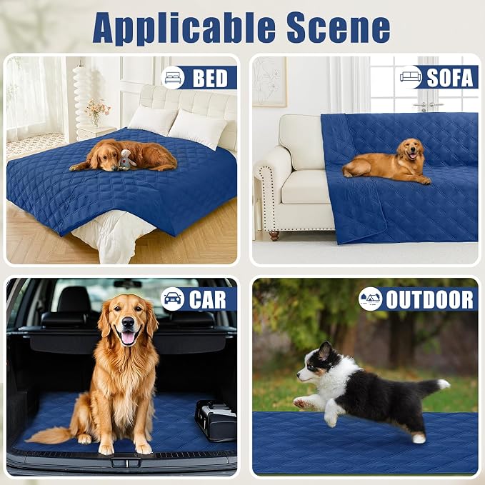 Smiry Waterproof Dog Bed Cover, Reversible Pet Blanket for Sofa Couch | Soft Washable Dog Blanket, Leakproof Couch Cover for Dogs Cats & Furniture Protection, 40x80, Navy/Navy - Image 5