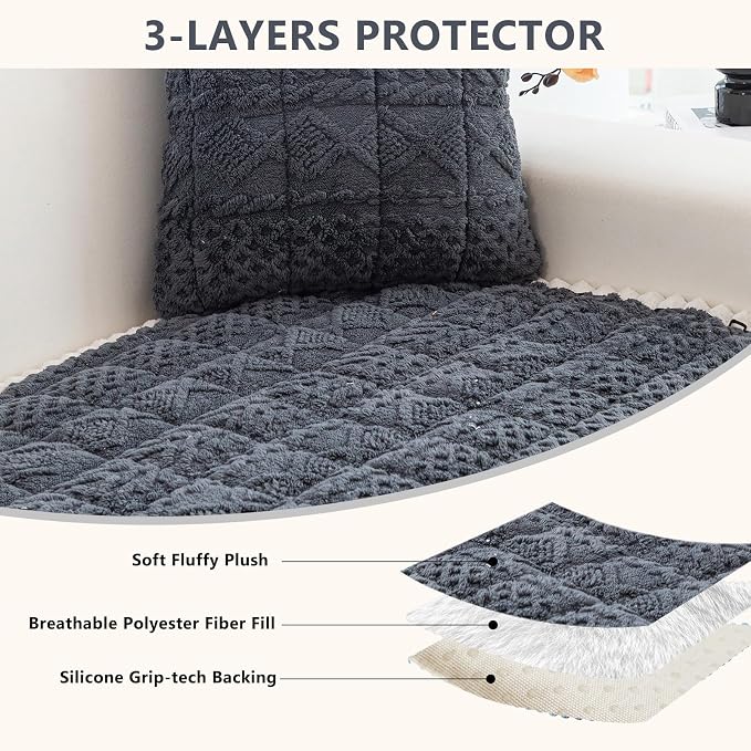 DREAMINGO Couch Cover for Dogs Washable - Fuzzy Sofa Covers Pet Friendly 27.6"x59.1", Soft Non Slip Pet Couch Cushion Protector Dog Bed Mat in Dark Grey - Image 2