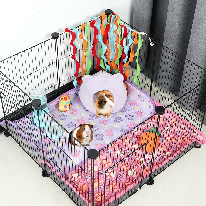 YUEPET Waterproof Guinea Pig Blankets Washable 6 Pack Small Animal Fleece Cage Liners Pet Soft Sleep Mat Pad Cover Warm Flannel Throw for Hamster Guinea Pig Rabbit Chinchilla Hedgehog Ferret 30"×16" - Image 8