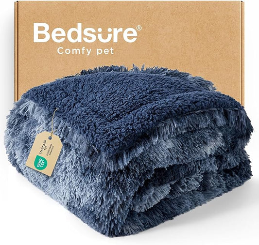 Bedsure Waterproof Dog Blanket for Small Dogs Cats Fluffy Faux Fur, 30x40 | Plush Fuzzy Reversible Pet Blankets for Couch and Dog Bed,Soft Calming Throw Cat Puppy Blanket Washable,Dog Gift Tie-dye Navy by Unknown
