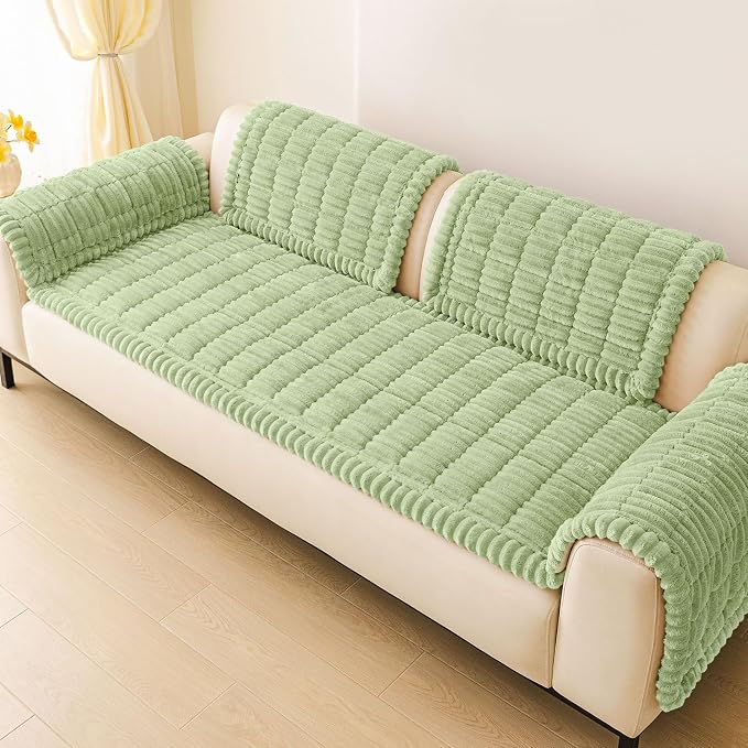 hyha Couch Cover for Dogs, Washable Non Slip Plush Flannel Sofa Protector | Thick Flannel, Silicone Anti-Slip Backing, Pet Hair & Scratch Protection, Fits Sofa & Loveseat (27.6" x 88") - Image 9