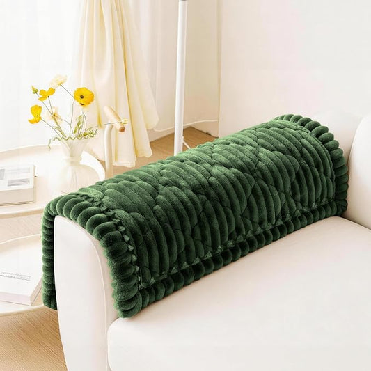 PuTian 100% Waterproof Fuzzy Couch Cover for Dogs Green 27.6"x27.6" | Pet Friendly Dog Mat for Couch, Waterproof Sofa Protector, Scratch Resistant Furniture Cover for Dogs, Machine Washable by PuTianWorld