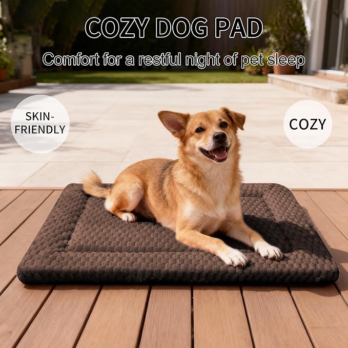 Dog Bed Mat - Dog Crate Pad - Reversible Mat for Pet Comfort - Soft Bed Crate Pads for All Seasons - Durable, Machine Washable Mat for Crates, Travel, and Home (Dark Brown, 30" L*20" W*1.5" Th) - Image 4