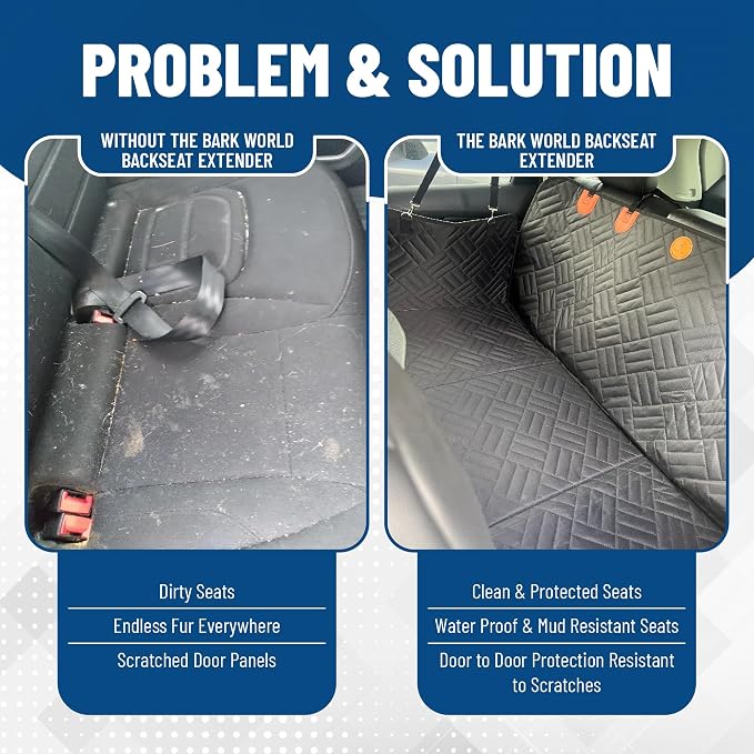 Dog Backseat Extender with Hard Bottom – Waterproof Pet Travel Platform - Nonslip Rear Seat Cover - Car Hammock Bed for Cars SUVs & Small Trucks - Image 6