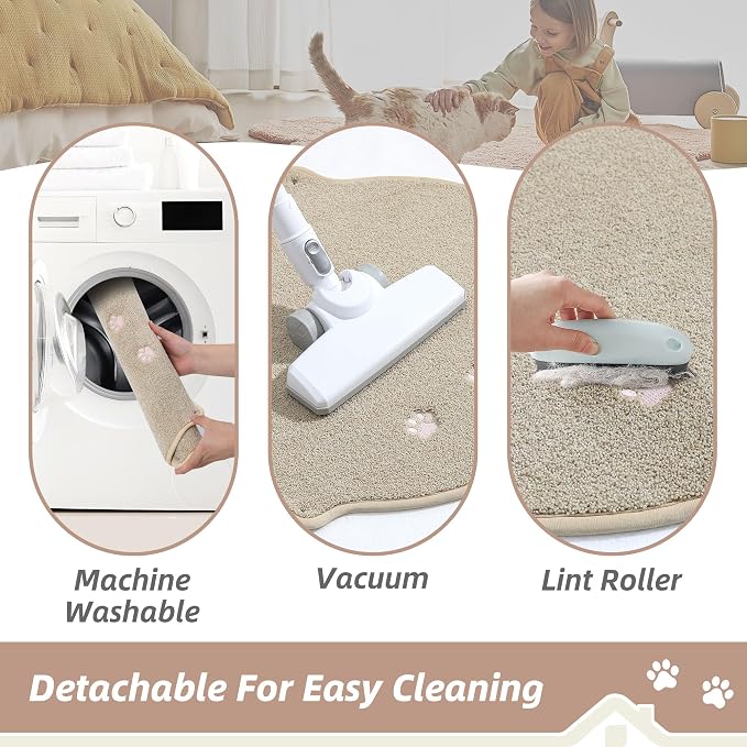 BEQHAUSE Cat Beds for Indoor Cats, Cat Cave Bed with Non-Slip Bottom, Beige | Anti-Scratch Cat House Cat Tent for Kittens and Small Dogs, Foldable Kitten Hideaway Machine Washable, 22.8 * 22.8 * 20.8in - Image 5