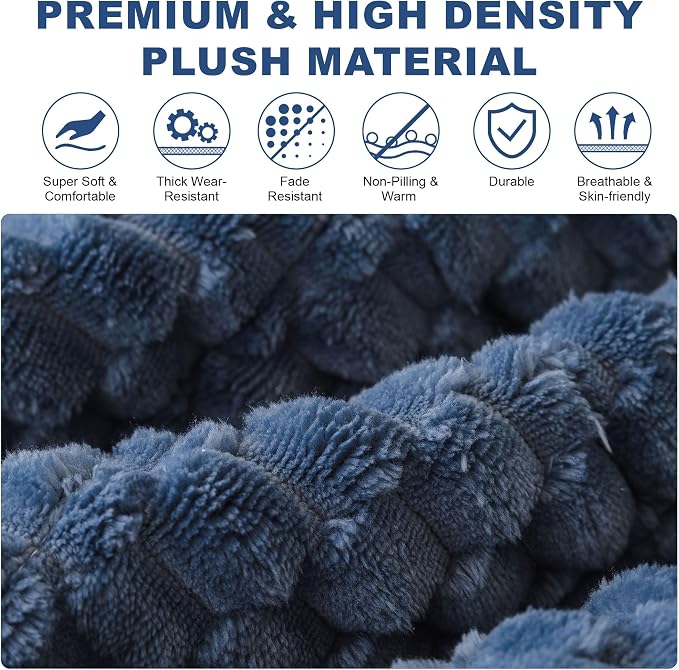 OTOB Dog Couch Cover Protector Washable, Non Slip Pet Sofa Furniture Covers | Blue, 27.6" x 82.7", Fuzzy Soft Plush, Pet Friendly, All Seasons, Breathable, Modern, Thick Wear-Resistant - Image 3