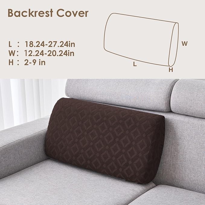 Genina Waterproof Couch Cushion Covers for Pets Washable Sofa Seat Covers | Non Slip,Stretch Jacquard Fabric,Pet Hair & Scratch Protection,Easy Installation,Furniture Protector,Back Cover - Image 2